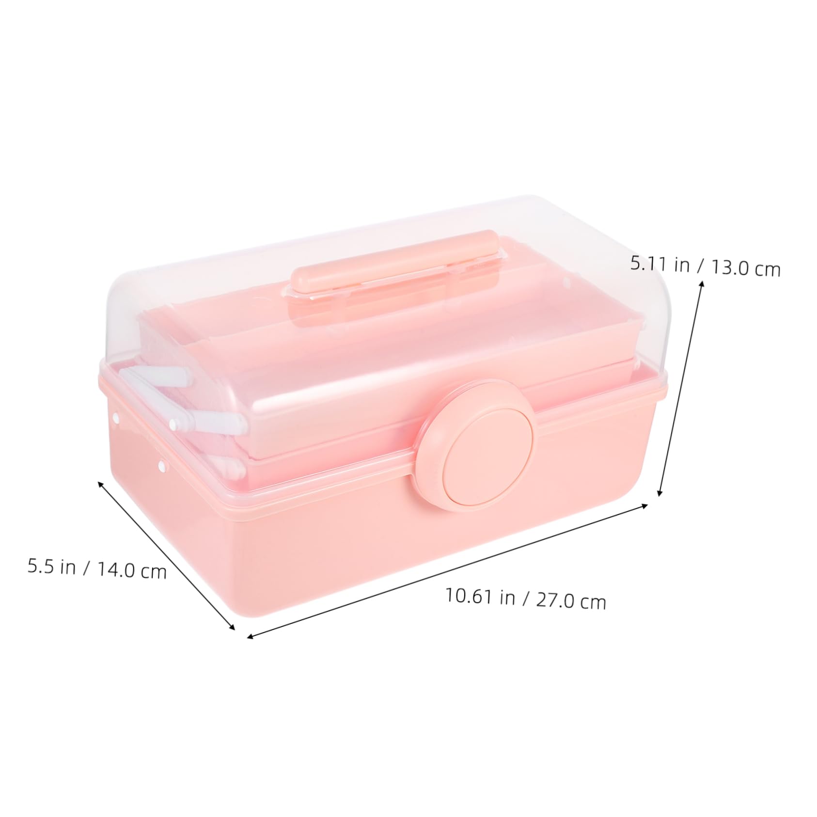 Scatola Organizer Cosmetici da Tavolo Rosa, Grande Capacità