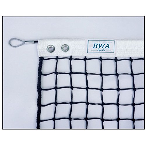 Filet De Tennis Polyéthylène Noir 3mm - 12.7m X 1.07m Avec Câble Acier Et Bande Blanche