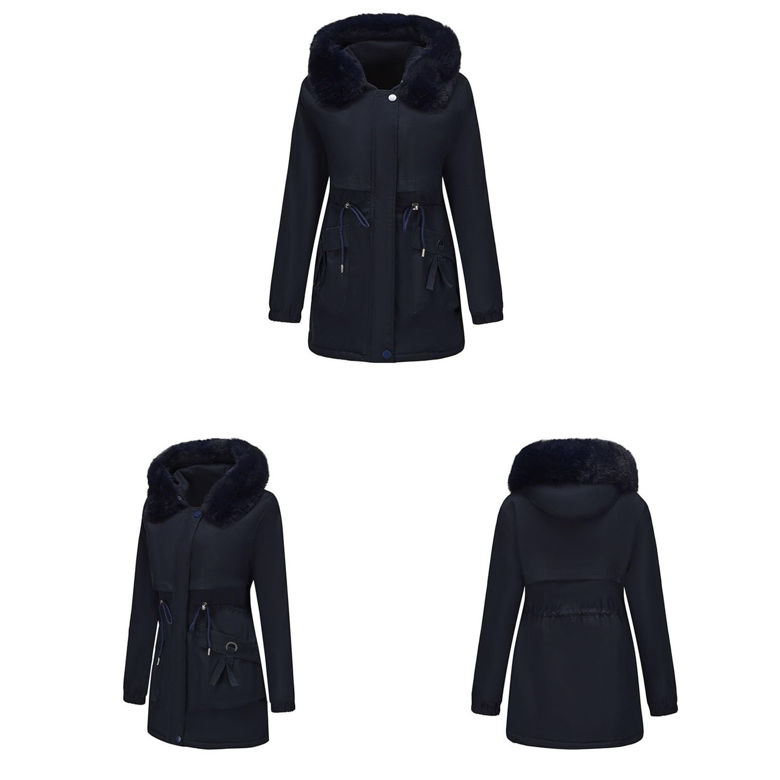 Abrigos de Invierno para Mujer,Chaqueta Acolchada Cálido Abrigos Gruesa Plumifero Chaquetas Polar Elegante Parka Prueba de Viento con Capucha Cortavientos con Bolsillos para Diario y Al Aire Libre
