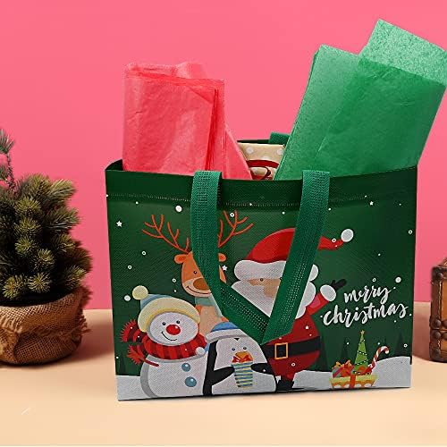 ADQUATOR 50 Sheets Red and Green Tissue Paper,50 * 35cm Wrapping Paper for Valentine's Day and DIY Gift Decorations (Red and Green)