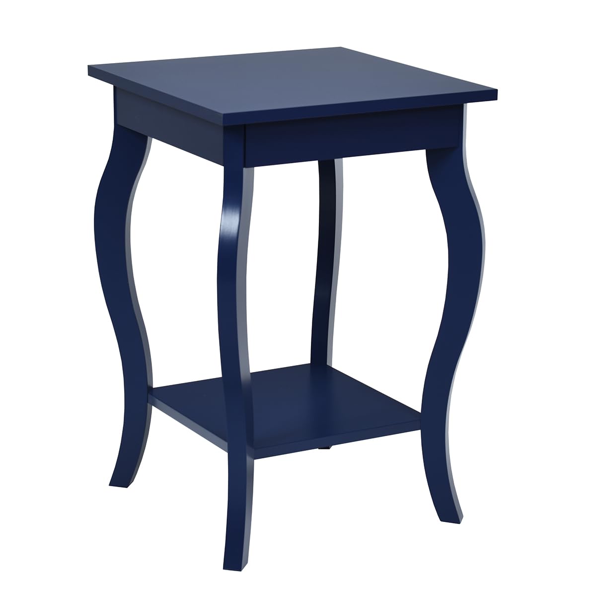 COSTWAY Sofa Side Table, 2-Tier Wooden Nightstand Bedside End Table with Open Storage Shelves, Modern Narrow Accent Tea Table for Living Room, Bedroom and Office, 40 x 40 x 60cm (1, Blue)