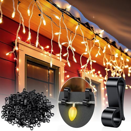SelfTek 120 PCS Christmas Light Clips Outdoor, Gutter Clips for Hanging Outdoor Lights, Gutter Hooks Hanging String Lamp Holder Mount to Shingles for Roofline, House, Xmas Tree Decor (Black) by SelfTek - Used condition - US$12.43