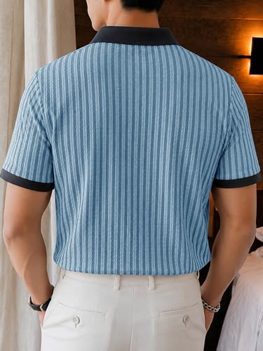 Image of Noble Monk Men's Regular Fit Polo Neck T-Shirt | Half Sleeve