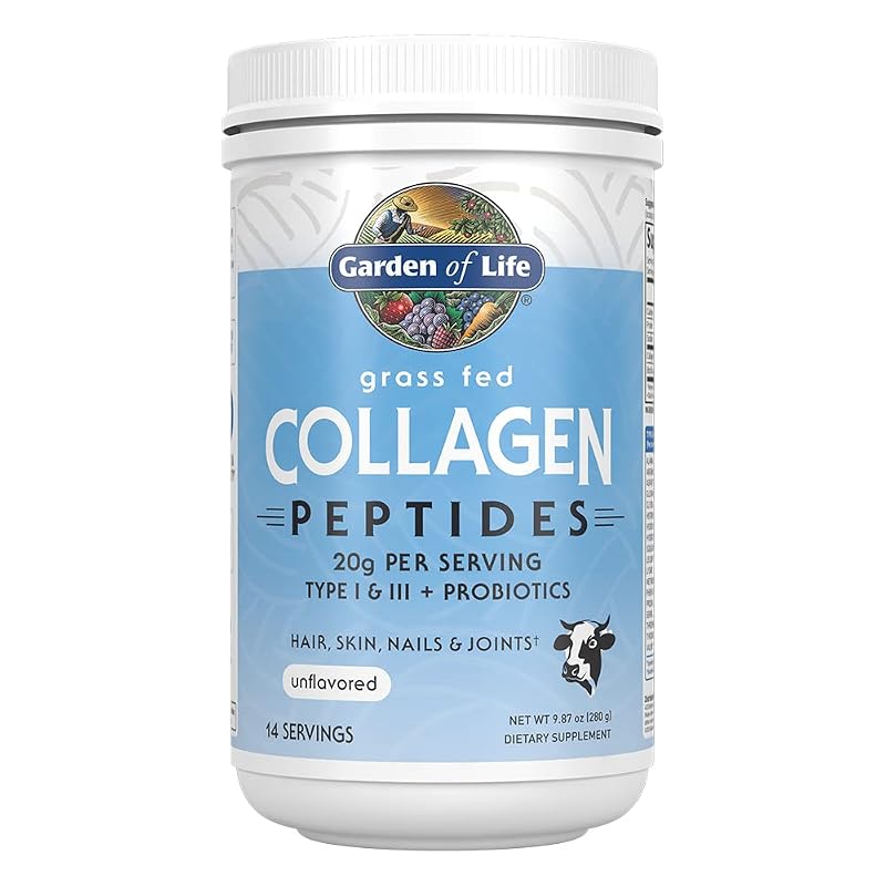 Garden of Life Suplemento de colágeno em pó, tipos I e III, 20 g por porção, 14 porções