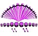 Ear Stretching Kit Tapers And Plugs Tunnels , 8 Types Fashionable Acrylic Stretcher Ear Plug Taper Expander O-Ring Stretching Kit ( Transparent Purple) Convenient and clever