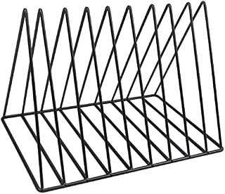 Triangle Desktop Magazine Storage Rack, 9 Slots Metal Record Storage Holder Stand Rack, Vinyl Record Rack Freestanding, Document File Stand, Multifunctional Desk Organizer Book Shelf Magazine Rack
