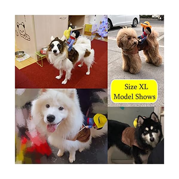 Seis pet riding costume novelty pet supplies cowboy rider horse riding designed dog apparel party dressing up clothing halloween (xxl) - image 6