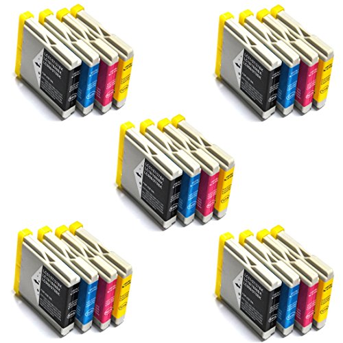 Image of Prestige Cartridge LC1000/LC970 Ink Cartridges for Brother DCP-130C DCP-330C DCP-750CW 2580C 440CN 460CN 685CW 845CW 5460CN Black/Cyan/Magenta/Yellow (Pack of 20)