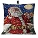 Produktbild Kissenhülle Fghyh Baumwolle Leinen Weihnachten Kissenbezug Sofa Auto Wurf Kissenbezug Home Decor 45X45 CM(B)