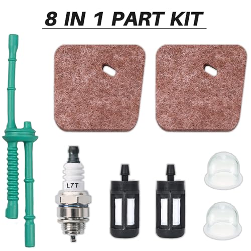 JRISBO Luftfilter für STIHL Motorsense FS38 FS55 FS46 FS46 FS55R FC55 KM55, Freischneider Zubehör FS 38 Ersatzteile FS 55 Air Filter mit Zündkerze Primer Pumpe Benzinschlauch