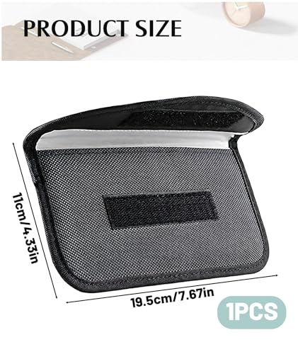 Image of Faraday Bag for Phone - RFID Signal Blocking Pouch, Mobile Signal Jammer, Anti-Tracking Shield for Smartphones, Keys & Cards Black