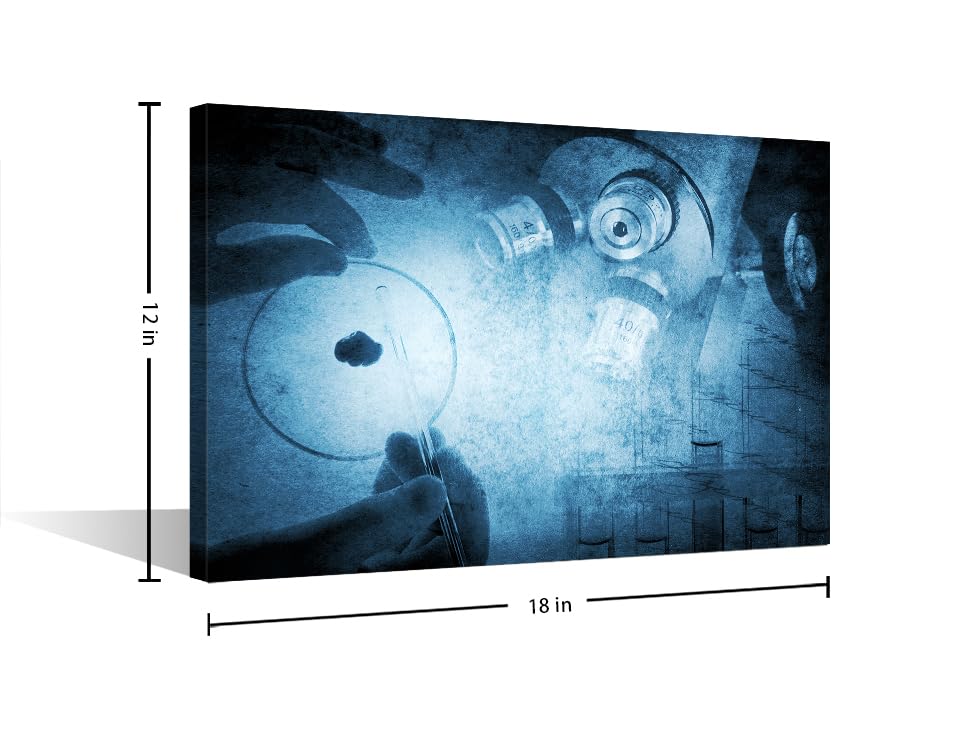Image of TUMOVO Home Decor Medical Examination Pictures Bathroom Decor Wall Art 1 Panel Science and Medical Background Wall Art Contemporary Home Decor Print on Canvas Ready to Hang (12 inch Wx18 H)