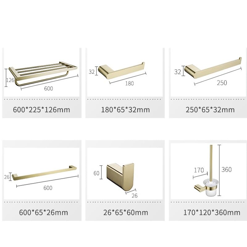 Colgante de baño oro cepillado juego accesorios de acero 4