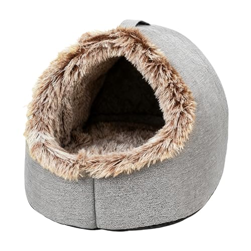 Cueva Cama para Gatos - Suave Cálido con Asa Calmante - Cama Cueva para Gatos Casa Cálida,para Cachorros Mascotas Pequeñas Medianas Interior Dormitorio Balcón Invierno