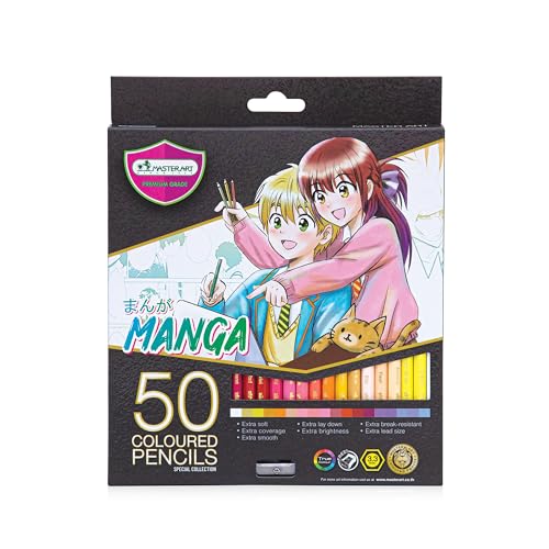 MASTERART 50-Color Manga Colored Pencil Set