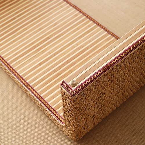Table à thé en rotin japonais table basse rectangulaire bois 3 pièces