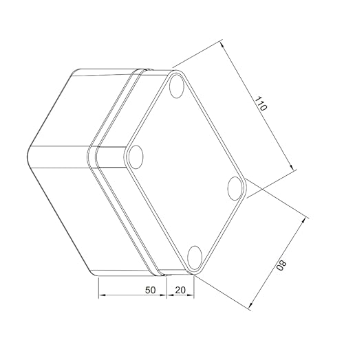 Samidea 4.3"X 3.1" X 2.8" Abs Ip66 Waterproof Universal Electrical Project Enclosure Junction Box With 8P 15A Barrier Terminals,1In/3 Out Cable Glands #TOP6