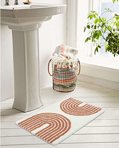Seavish Boho Bath Mats For Bathroom Non Slip 18"X26" Pink Rainbow Bathroom Rugs Small Soft And Absorbent Bath Mats Machine Washable Shower Mat Rug Bathroom Floor Decor For Tub Shower Sink Toilet #TOP6