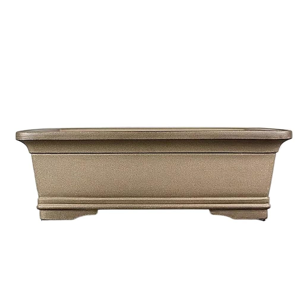 GELASIGE Flower Pots Plant Pots Purple Clay Bonsai Flower Pot Handmade Rectangular Flower Pot 13in Green Plant Pots Outdoor Flower Pots