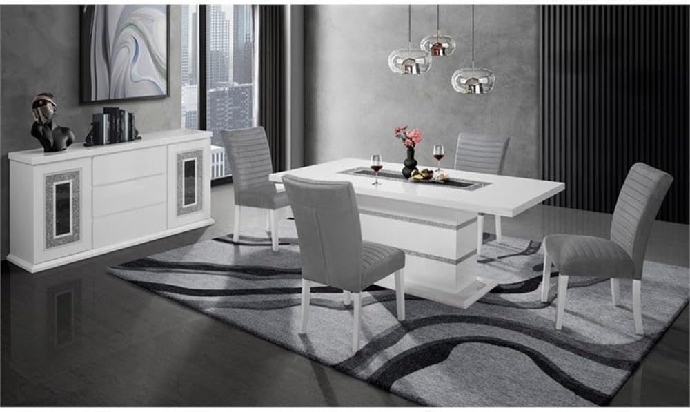 Global Furniture USA Monaco High Gloss White Wooden Buffet