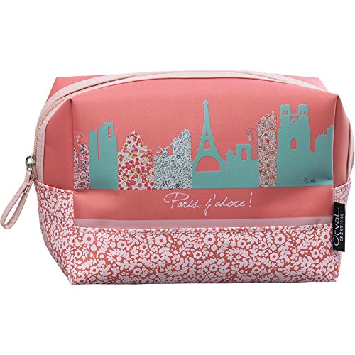 Trousse de toilette Rose Coral Green petit format rangement maquillage femme