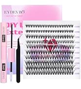 Lash Extension Kit, Eyelash Extension Kit 200 Pcs Lash Clusters Individual Lashes D Curl 30D Natu...