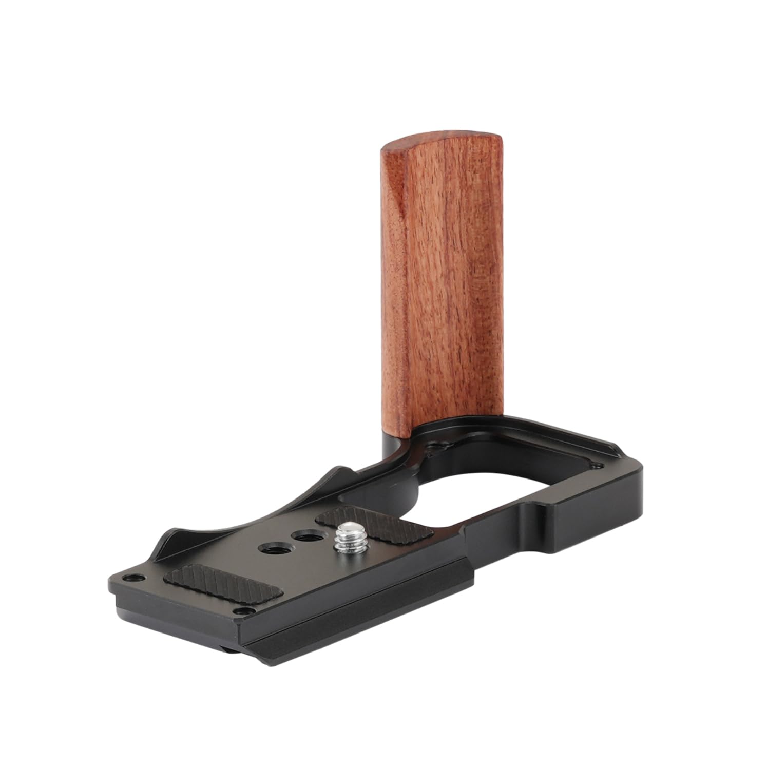 R50 V uchwyt w kształcie litery L z drewnianym uchwytem do aparatu Canon EOS R50 V, pasuje do aluminiowej płyty podstawowej Arca-Swiss Quick Release, z mocowaniami 0,6 cm - 20, kompatybilny ze