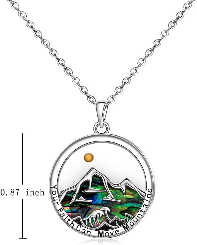Mustard Seed Mountain Necklace for Women Faith of a Mustard Seed Necklace Sterling Silver Pendant Nature Gifts for Hikers Jewelry - Image 2
