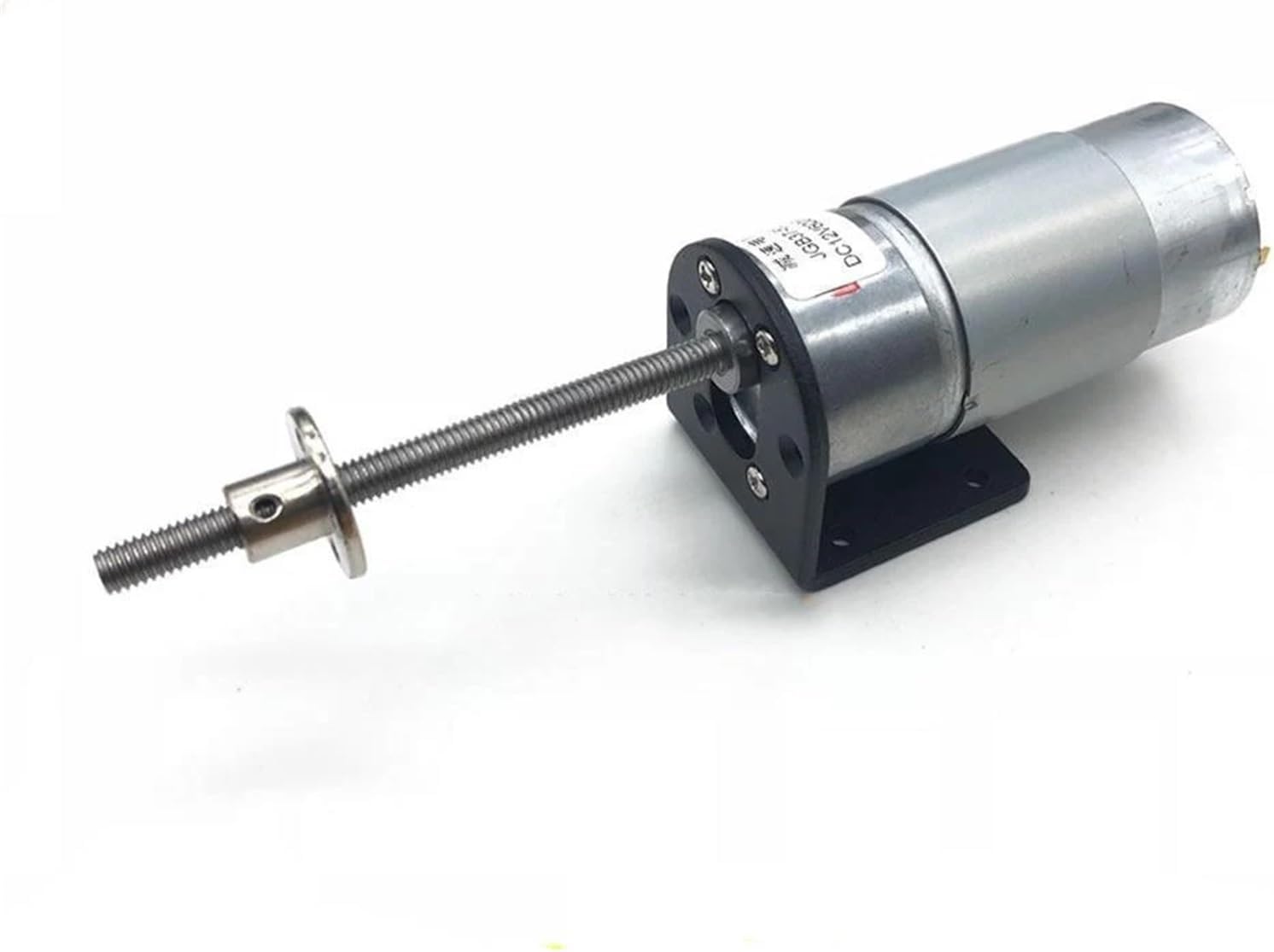 Long Lead Screw Shaft DC Motor Permanent Magnet Brush 3 Months with Flange JGB37-555 SZCMMOTOR Max 25kg.cm 0-960RPM (Size : 35RPM, Color : 12V and Bracket)