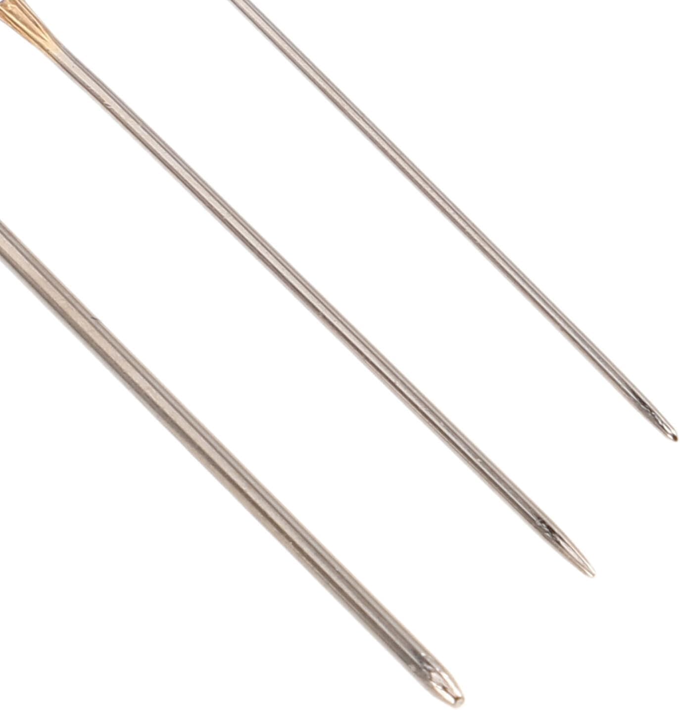 NIYANGLE 90pcs Metal Cross Stitch Needles Set with Large Eye, Sizes 22# 24# 26# for Embroidery and Yarn Tapestry, Hand Sewing Needles Kit for Quilting and Craft Projects