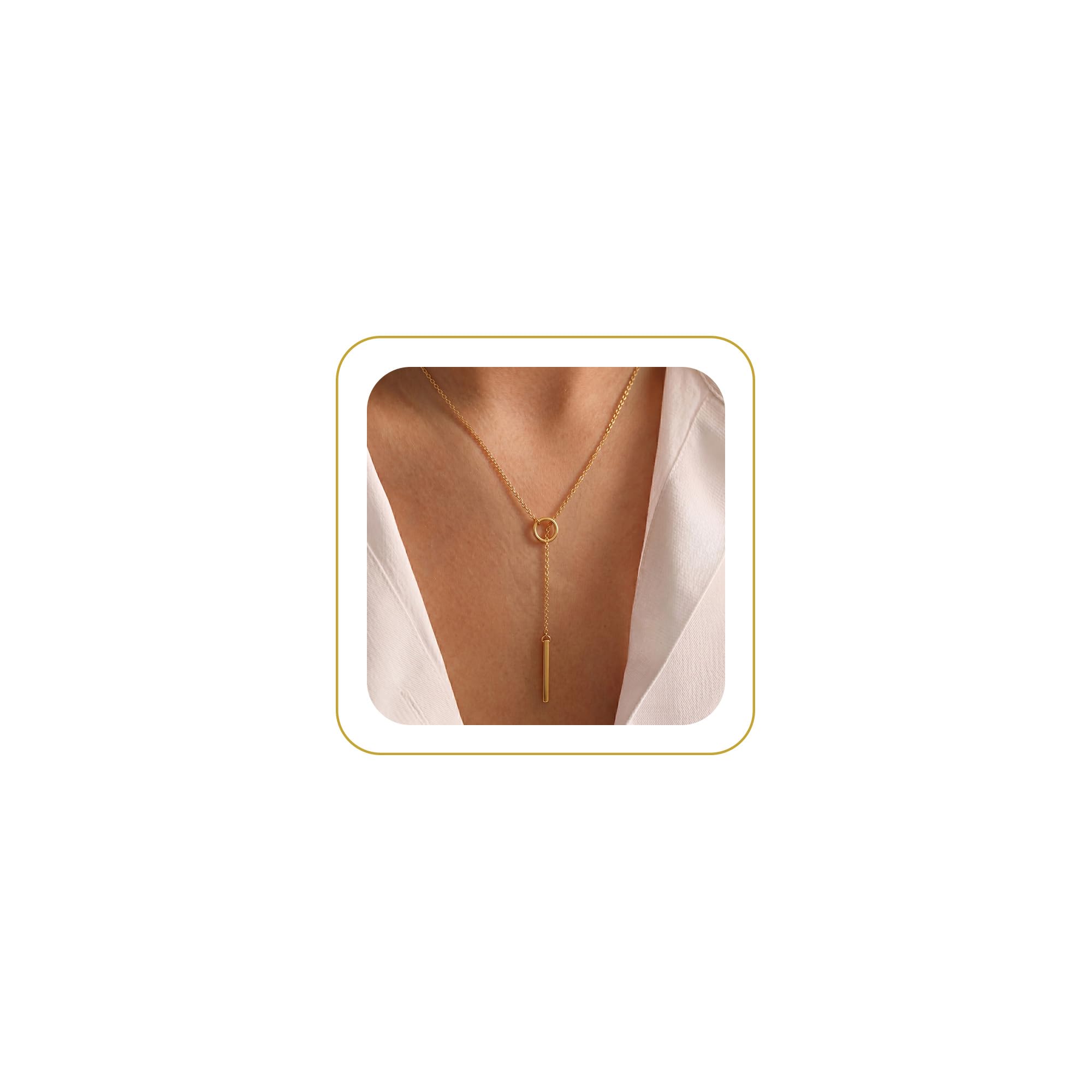 Tewiky Layered Necklaces for Women Non Tarnish- Chunky 14k Gold Plated Herringbone/Snake/Rope/Box/Cuban Link Chain for Women Waterproof Layering Stack Choker Necklace Trendy Dainty Tarnish Free Jewelry Set