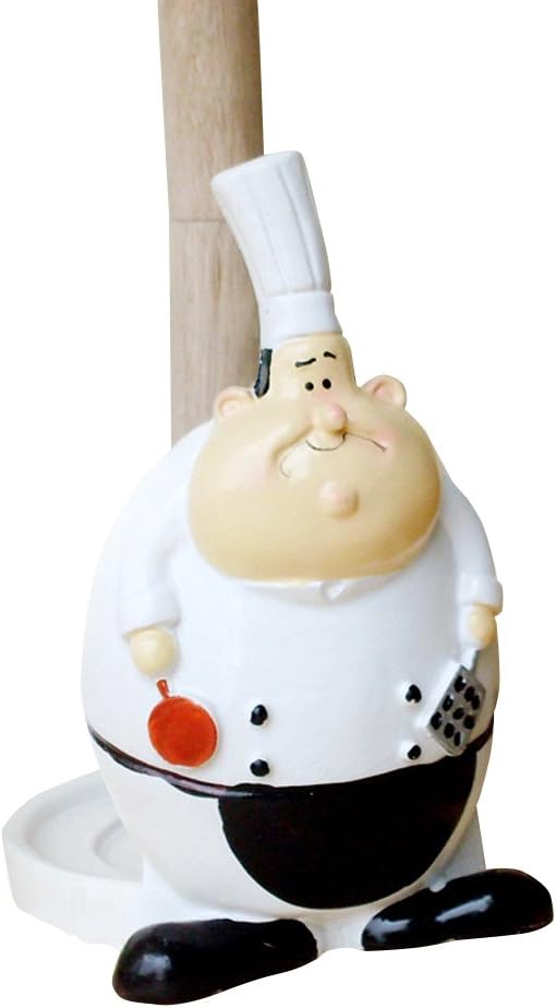 Heart sea art Fat Chef Shaped Toilet Bath Tissue Stand Paper Holder White, Creative Resin Napkin Holder Decoration, Holiday Gift Ideas