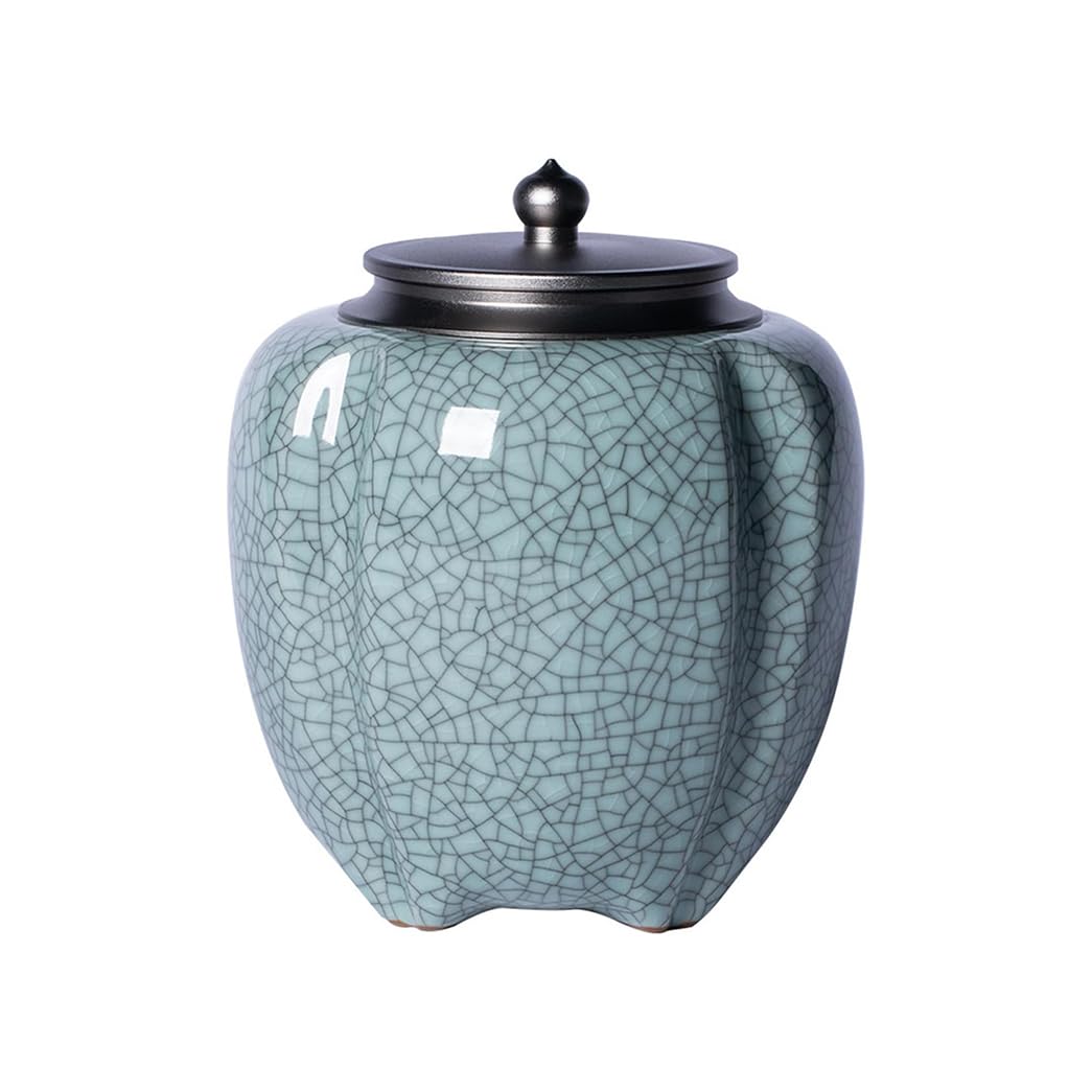 Jingdezhen Celadon ceramiczny słoik imbirowy z pokrywką, dekoracyjny wazon słoika świątynnego, herbata do przechowywania herbaty/herbatę/herbata Caddy/herbata Kanister do domu Dekoracja jadania w