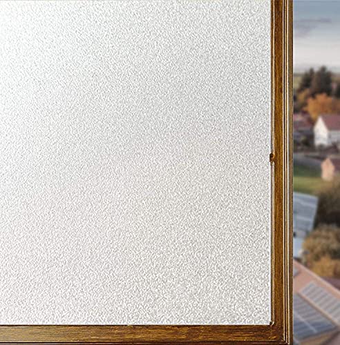 Soqool Privacy Window Film Frosted Window Vinyl for Privacy Control, Bathroom Privacy Film Sidelight Window Film Privacy Glass Film for Office/Home(White,35.4In.by 78.7In.)