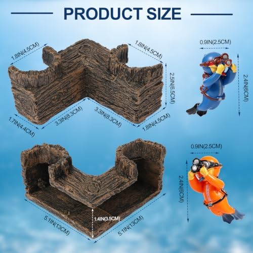 Aquarium Cave | Natural-Looking Wood-Like BPA-Free Fish Tank Cave for Corners — 사진 2