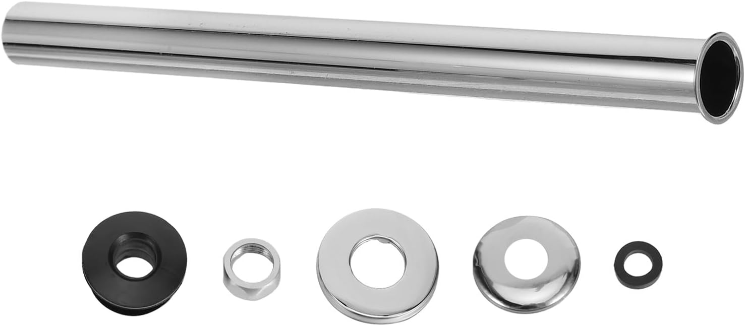 1Set Dual Flush Valve Parts Kit for Toilet and Urinal, Includes Fill Pipe | Rubber Gasket for Urinal | Press Button and Drain Accessories Restroom Settings 200mm