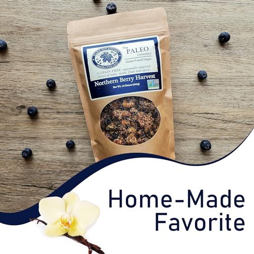 Image of Maple Nut Kitchen Northern Berry Harvest Granola 3-Pack - Grain-Free with Walnuts, Seeds, Blueberries & Vanilla | Paleo, Low Carb, No Sugar Added, Oat-Free, Organic, Clean & Healthy Cereal