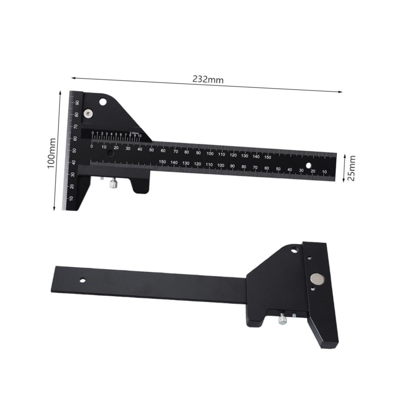 Veemoon Règle De Menuisier Alliage Aluminium Pour Traçage Et Marquage Outil De Mesure De Précision Pour Travail Du Adapté Aux Artistes Et Ingénieurs