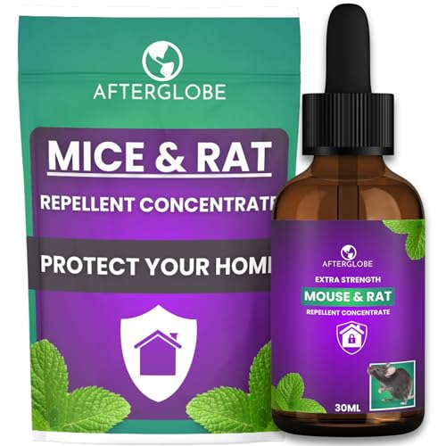 Afterglobe Peppermint Oil Mouse and Rat Repellent Concentrate | Make 10+ litres of Strong Mouse Repellent for Your Home