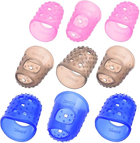 BLUECELL Large Medium Small Size Guitar Fingertip Protectors Silicone Finger Guards for Ukulele Electric Guitar