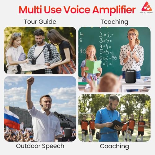 Image of Audio Array Wireless Voice Amplifier 2026 Edition | Bluetooth 5.3 |10W Speaker With Wireless Mic | For Teachers, Tour Guides |10 Hrs Battery Life |1 Click Monitoring | TWS Connectivity AM-W47 Wireless