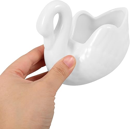Miniatura 5 de Decoración del hogar, decoración del hogar, maceta de cerámica blanca con forma de cisne, maceta de porcelana con forma de cisne, maceta para