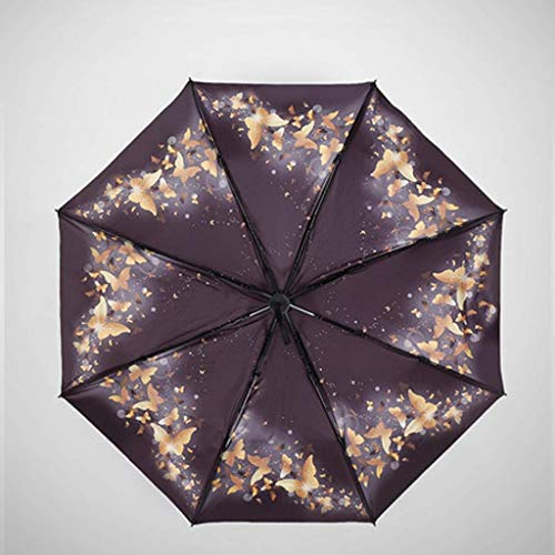 Parapluie pliable double couche plastique noir protection solaire soleil Kingdee MU