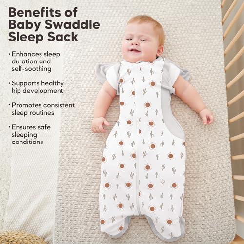 Image of Susurration Baby Sleep Sack, Self-Soothing Swaddle for Newborns, Improves Sleep, Snug Fit Helps Calm Startle Reflex, Newborn Essentials for Baby, 2 Pack, 3-6 Months, 13-19 lb