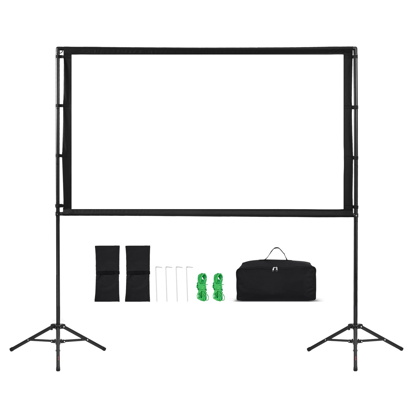VEVOR Pantalla de Proyector con 2 Trípodes, Pantalla de Proyección Portátil Antiarruga de 213,4 cm con Ángulo Amplio de 160° y Bolsa de Transporte 16:9 4K HD para Presentaciones de Cine en Casa