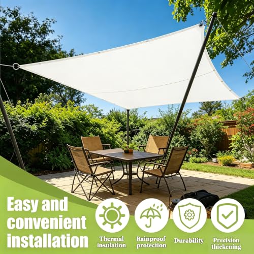 Voile d'ombrage 1.4x6.6m rectangle blanc en toile PES durable pour pergola