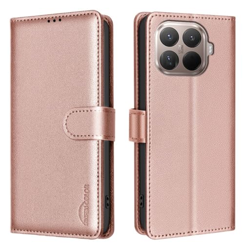 Housse en cuir Redmi Note 13 Pro Plus 5G étui à rabat souple aux finitions or