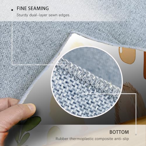Tapis doux lavable et antidérapant à motif lapin de Pâques