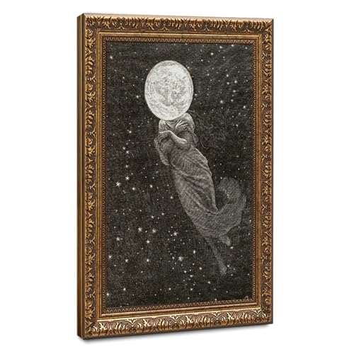 Décoration murale pour bureau impression toile lune Emile Bayard