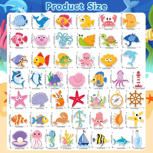 Image of PATPAT 48Pcs Cartoon Ocean Animal-Themed Fridge Magnets Refrigerator Stylish, Cute Sea Creature Decorative Magnets for Refrigerator, Whiteboard & Classroom Decor, Fun DIY Educational Gift Choice